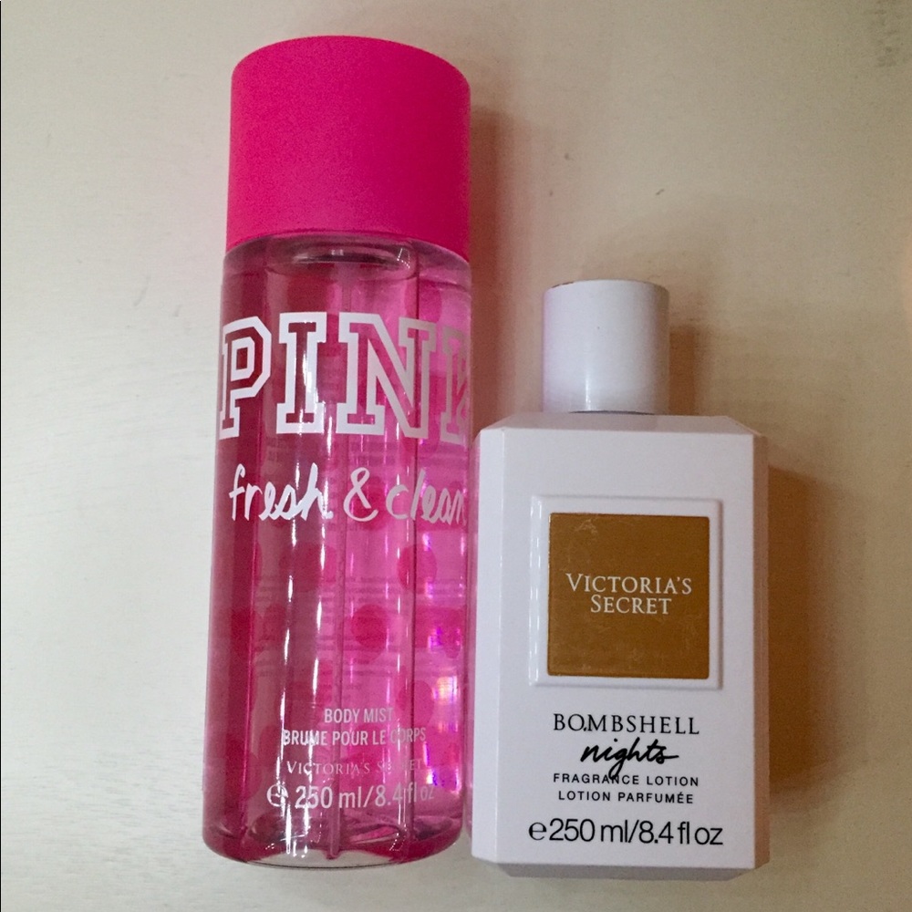 Victoria’s Secret Pink Body Mist/ Bombshell Lotion